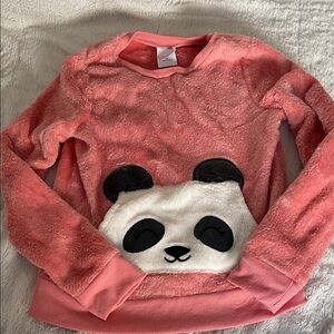 💕 Preloved - Jumping Beans Coral Fuzzy Panda Sweatshirt